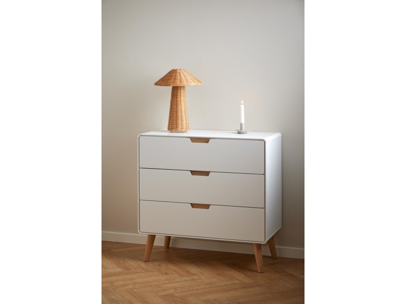 Komoda Lowell z 3 szufladami biała - ACTONA